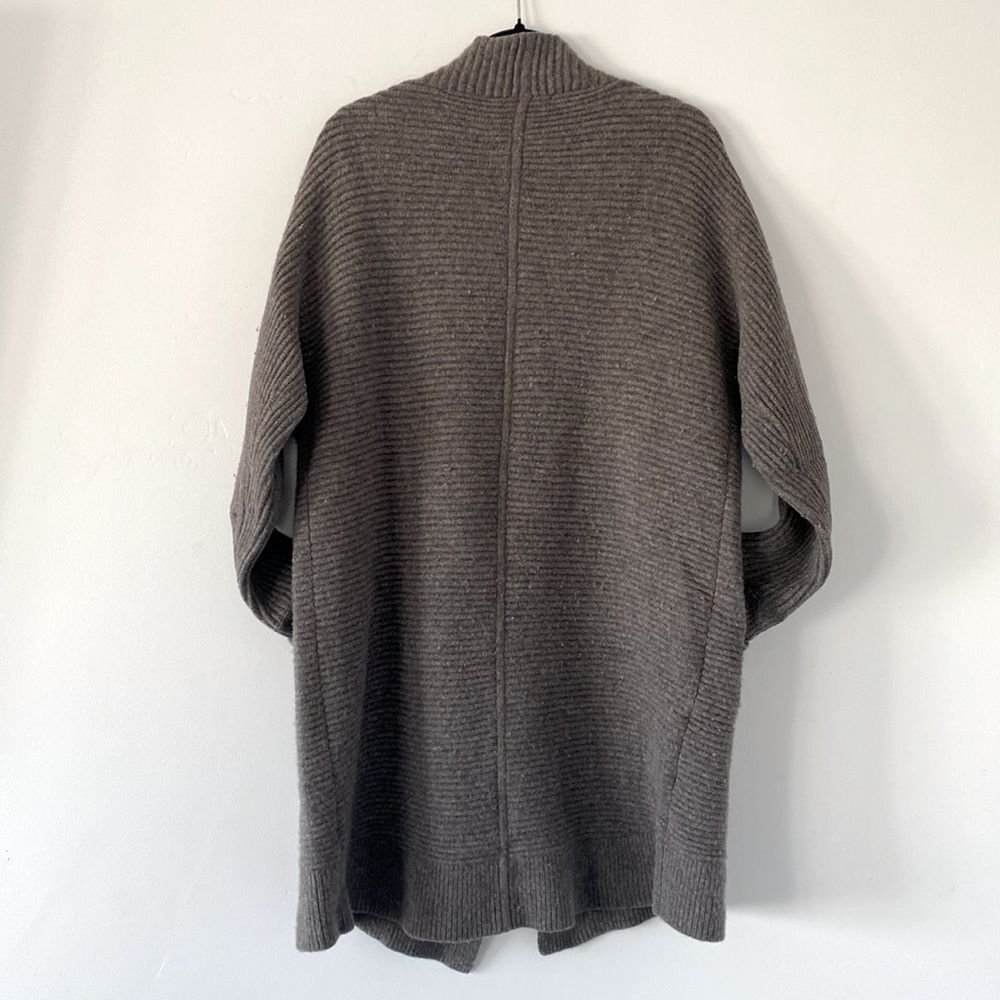 Madewell Wool 100% Cozy Gray Brown Open-Front Duster Cardigan Sweater Leganlook - Picture 8 of 9